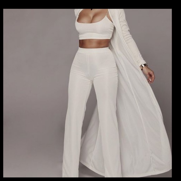 NWT JLUXLABEL Ivory Prosecco Belted Long Duster - Picture 3 of 12